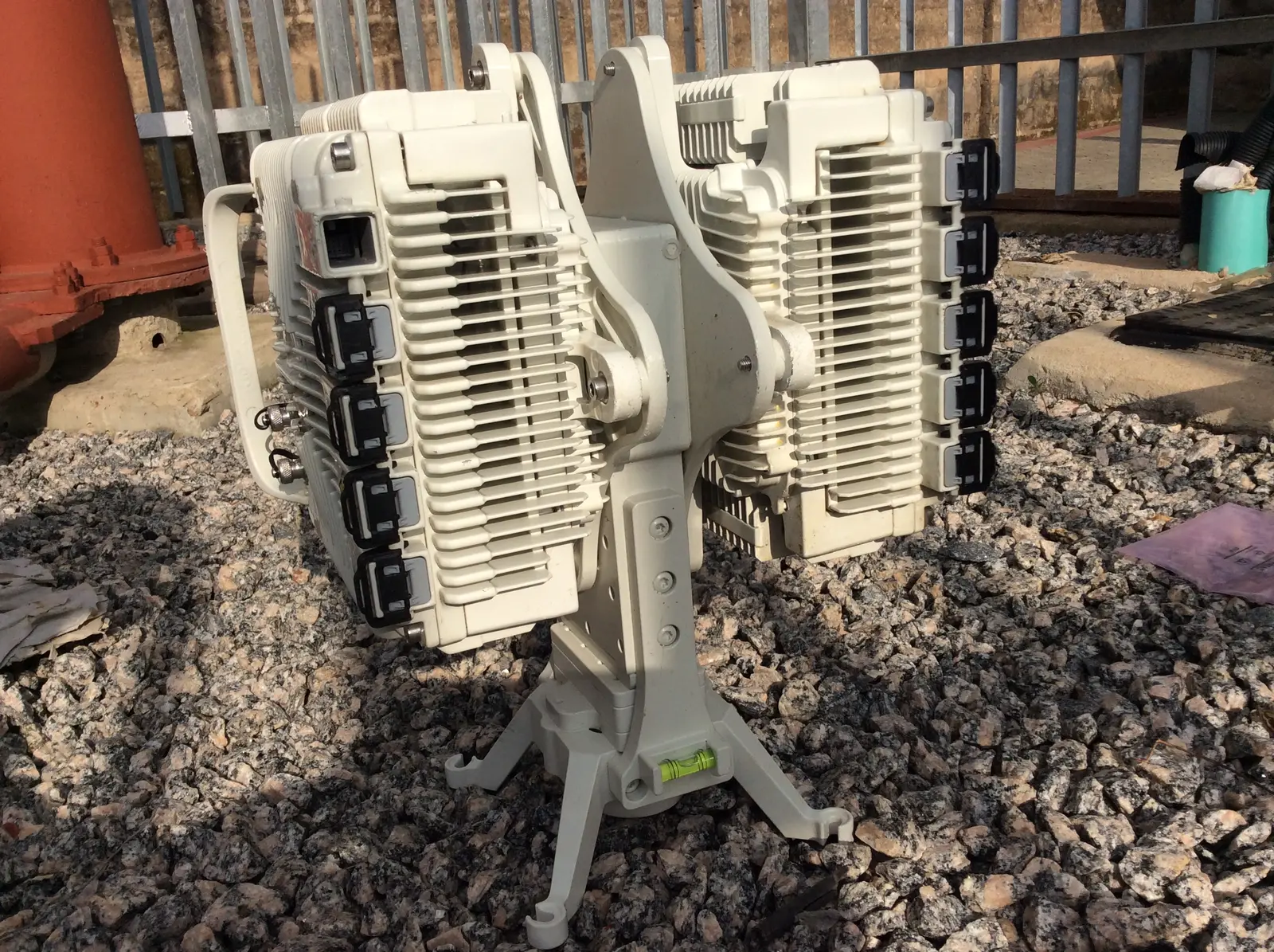 Outdoor radio equipment arranged for installation at a project site